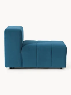 Sofás></noscript>Westwing Collection Módulo de centro de terciopelo Lena Terciopelo azul petróleo