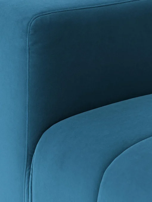 Sofás>Westwing Collection Módulo de centro de terciopelo Lena Terciopelo azul petróleo