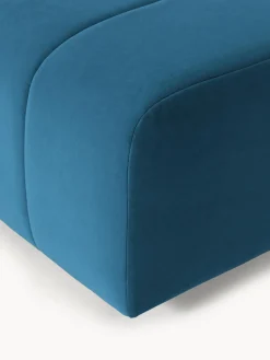 Sofás></noscript>Westwing Collection Módulo de centro de terciopelo Lena Terciopelo azul petróleo