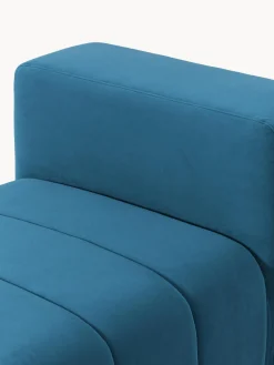 Sofás></noscript>Westwing Collection Módulo de centro de terciopelo Lena Terciopelo azul petróleo