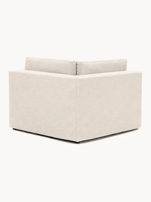 Sofás>Westwing Collection Módulo de esquina con tapizado desenfundable Russell Tejido beige claro jaspeado