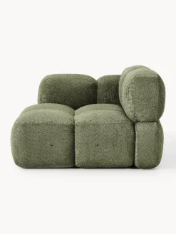 Sofás></noscript>Westwing Collection Módulo de esquina de borreguillo bouclé Tayla Borreguillo bouclé verde oscuro