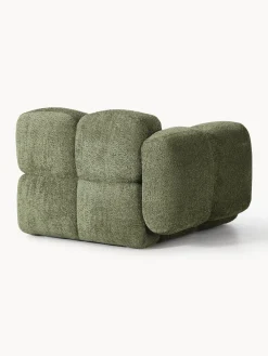 Sofás></noscript>Westwing Collection Módulo de esquina de borreguillo bouclé Tayla Borreguillo bouclé verde oscuro