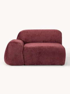 Sofás>Westwing Collection Módulo de esquina de borreguillo bouclé Wolke Borreguillo bouclé rojo vino
