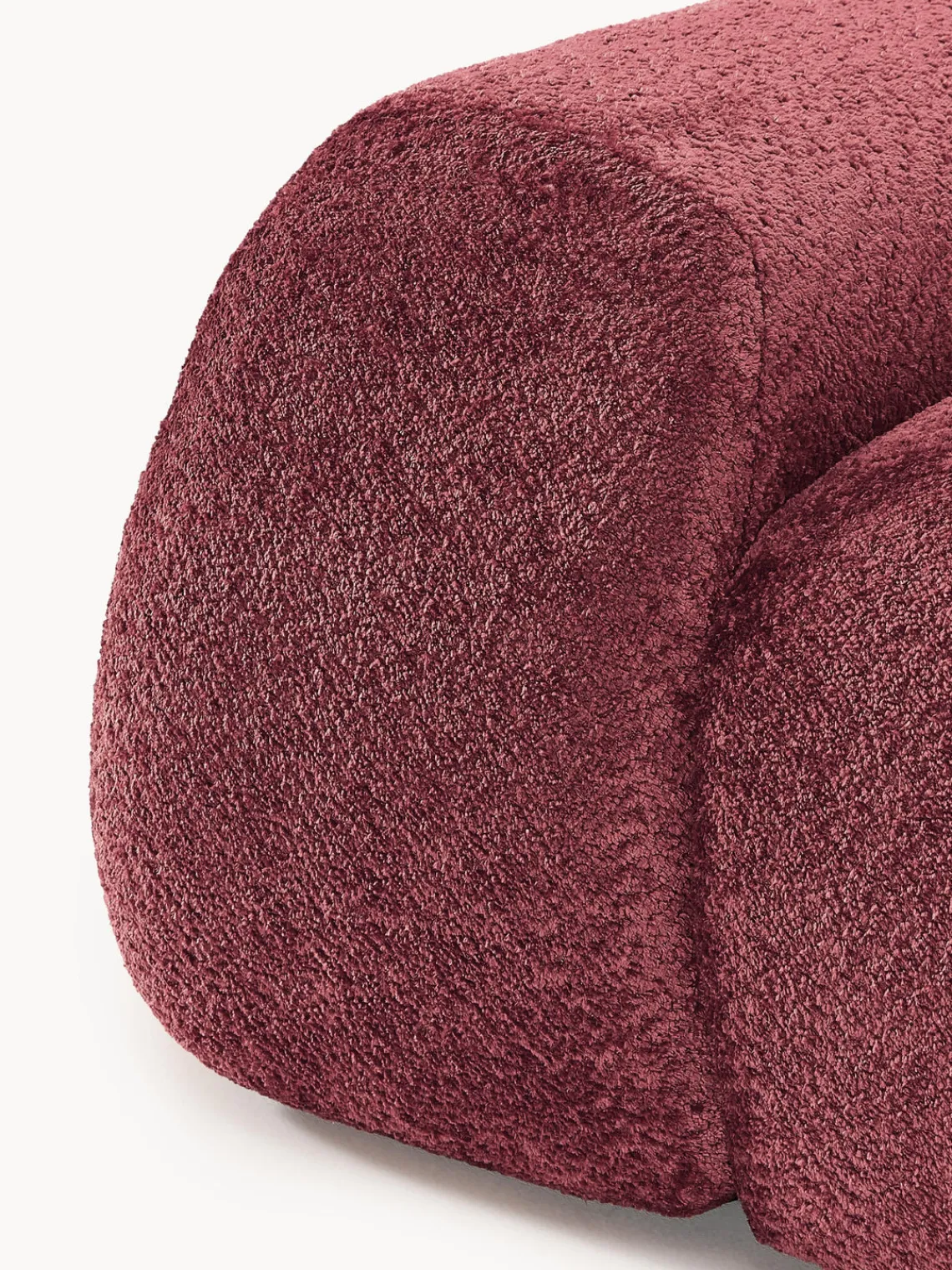 Sofás>Westwing Collection Módulo de esquina de borreguillo bouclé Wolke Borreguillo bouclé rojo vino