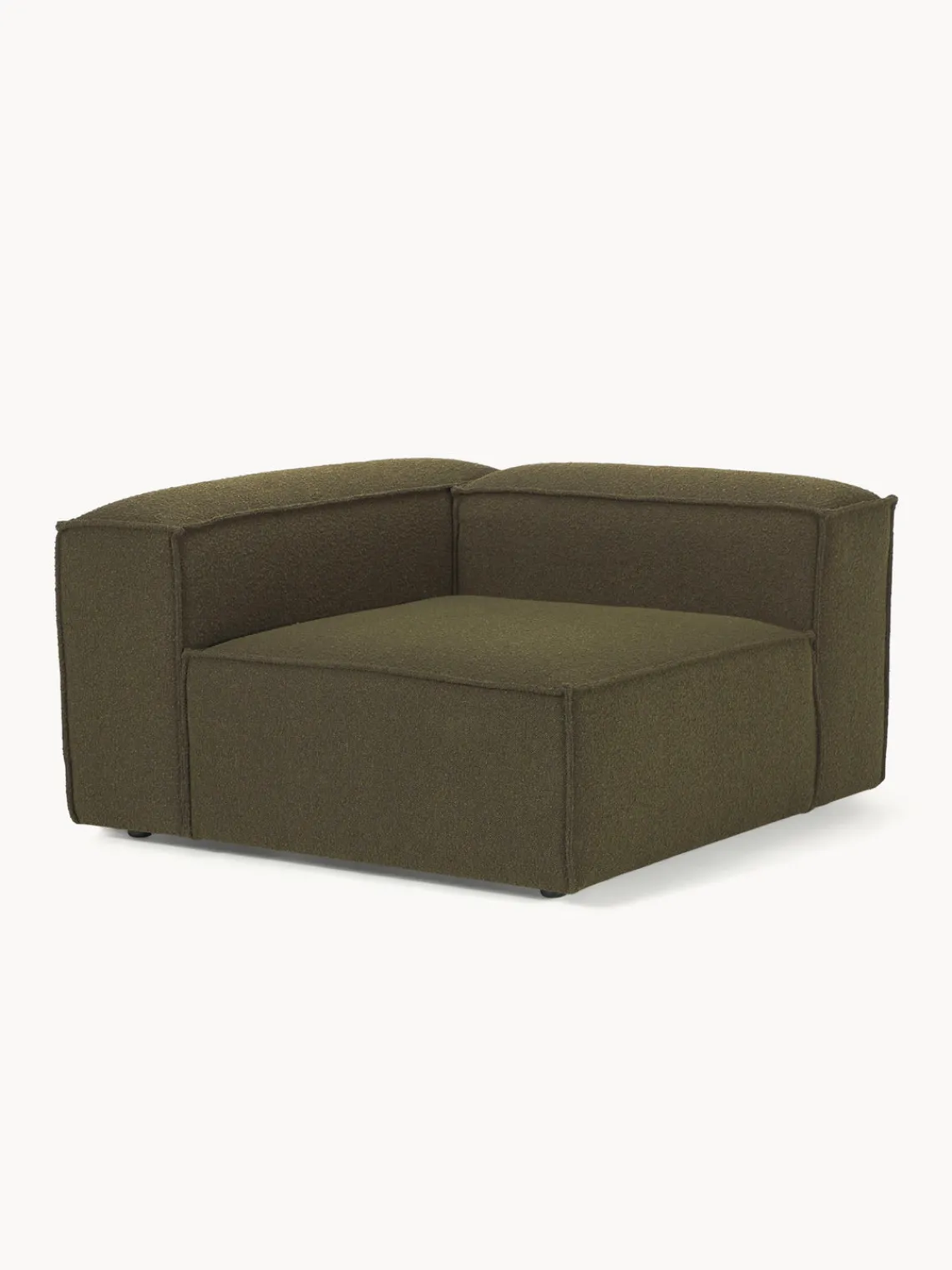 Sofás>Westwing Collection Módulo de esquina en tejido bouclé Lennon Bouclé verde oliva