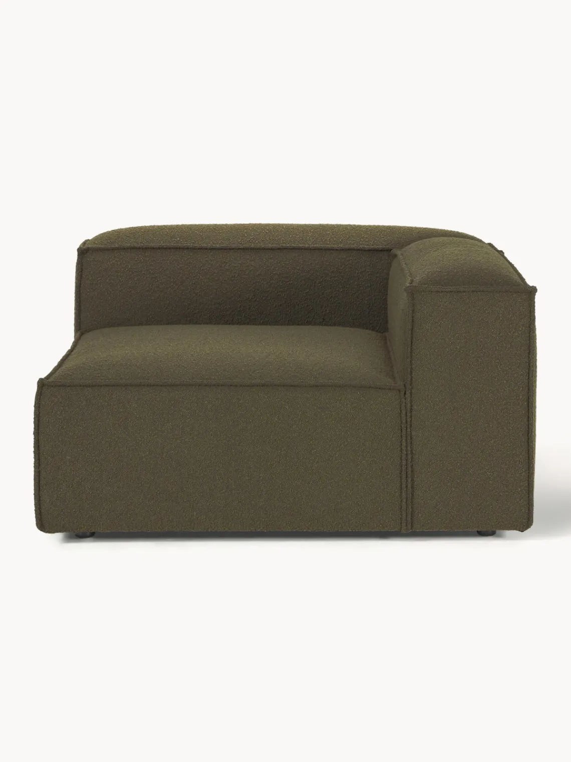 Sofás>Westwing Collection Módulo de esquina en tejido bouclé Lennon Bouclé verde oliva