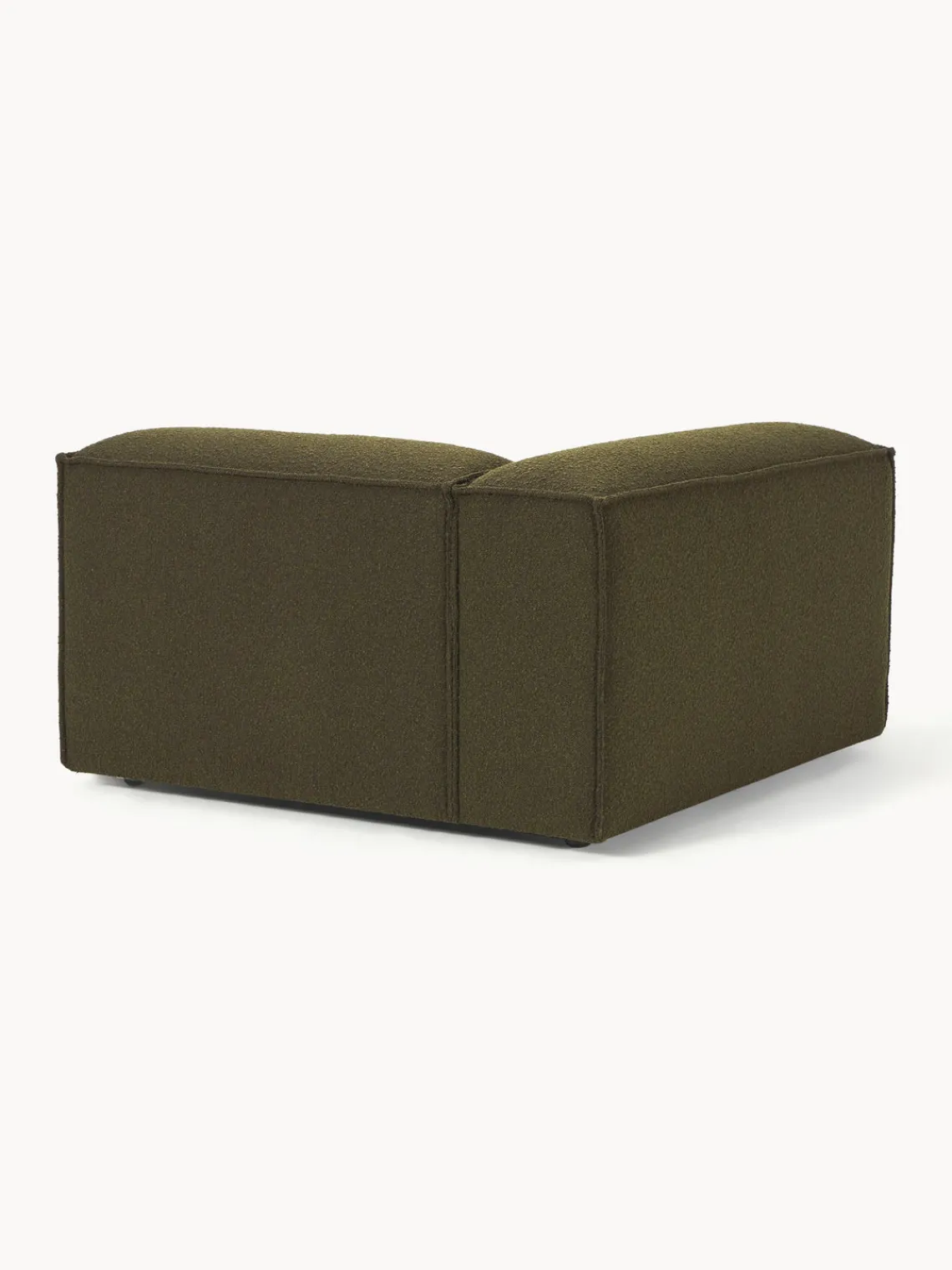 Sofás>Westwing Collection Módulo de esquina en tejido bouclé Lennon Bouclé verde oliva