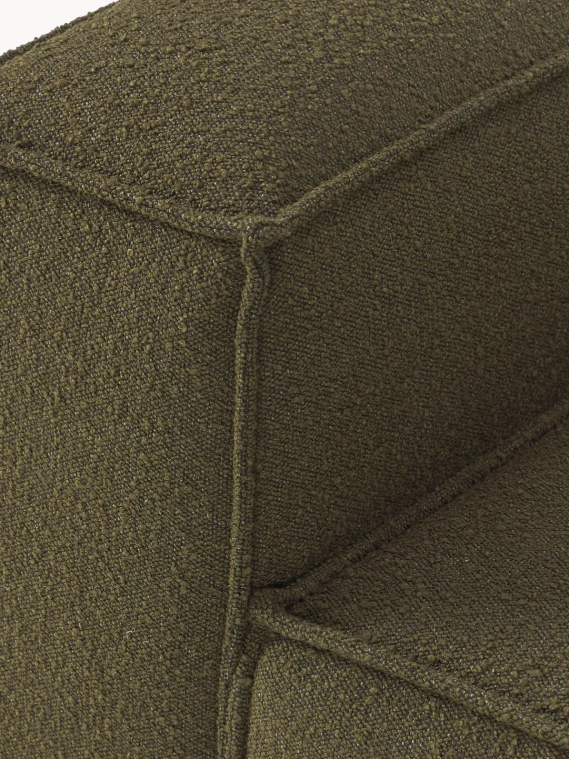 Sofás>Westwing Collection Módulo de esquina en tejido bouclé Lennon Bouclé verde oliva