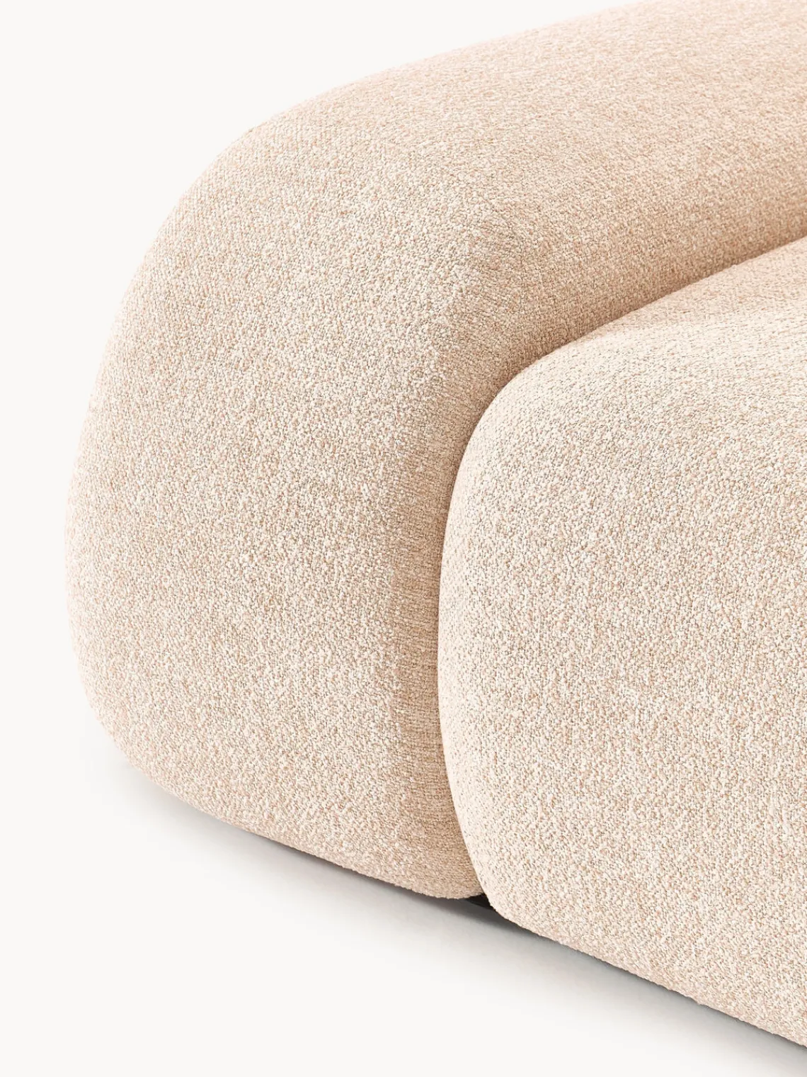 Sofás>Westwing Collection Módulo de esquina en tejido bouclé Wolke Bouclé melocotón