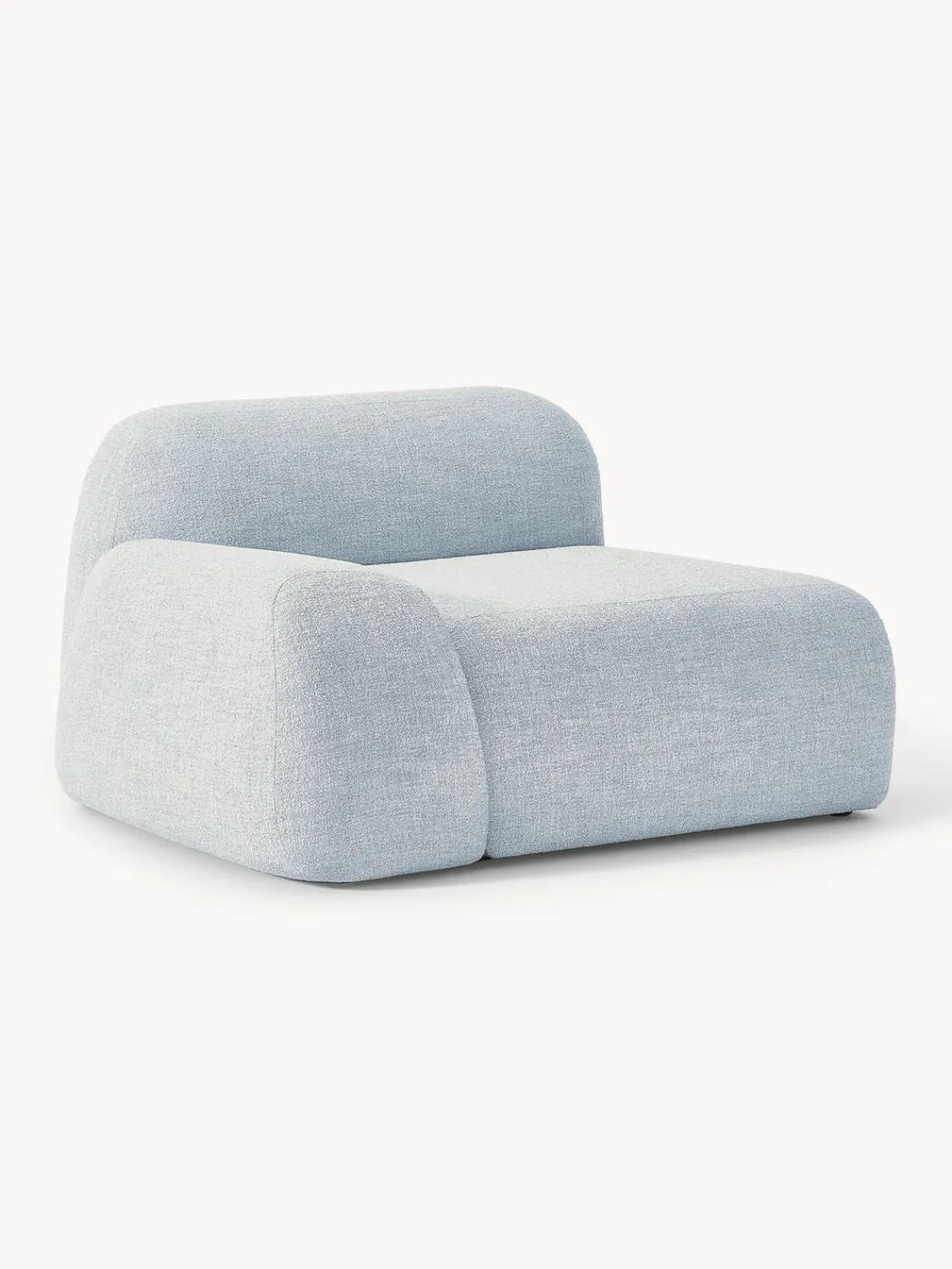 Sofás>Westwing Collection Módulo de esquina en tejido bouclé Wolke Bouclé azul claro