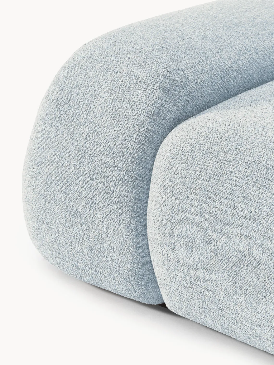 Sofás>Westwing Collection Módulo de esquina en tejido bouclé Wolke Bouclé azul claro