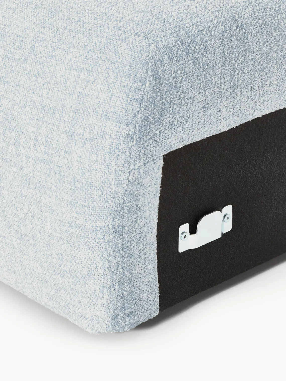 Sofás>Westwing Collection Módulo de esquina en tejido bouclé Wolke Bouclé azul claro