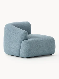 Sofás></noscript>Westwing Collection Módulo de esquina en tejido bouclé Sofia Bouclé azul