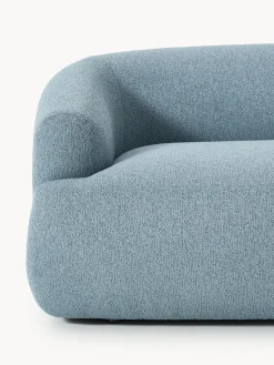 Sofás></noscript>Westwing Collection Módulo de esquina en tejido bouclé Sofia Bouclé azul