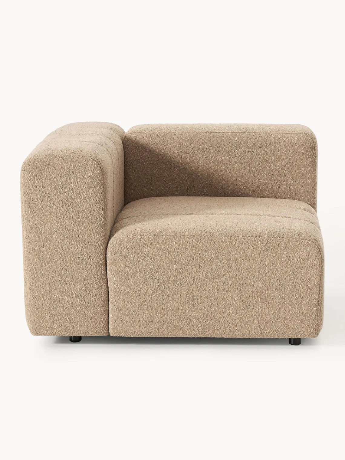 Sofás>Westwing Collection Módulo de esquina en tejido bouclé Lena Bouclé beige