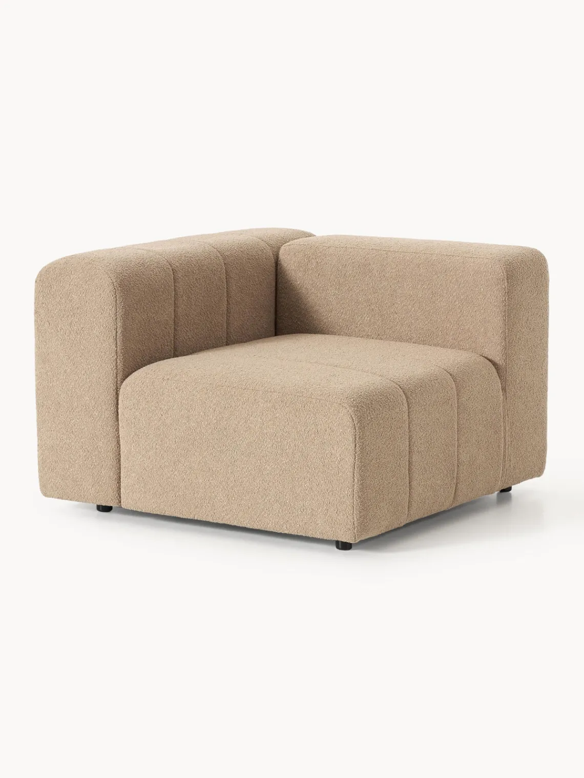 Sofás>Westwing Collection Módulo de esquina en tejido bouclé Lena Bouclé beige