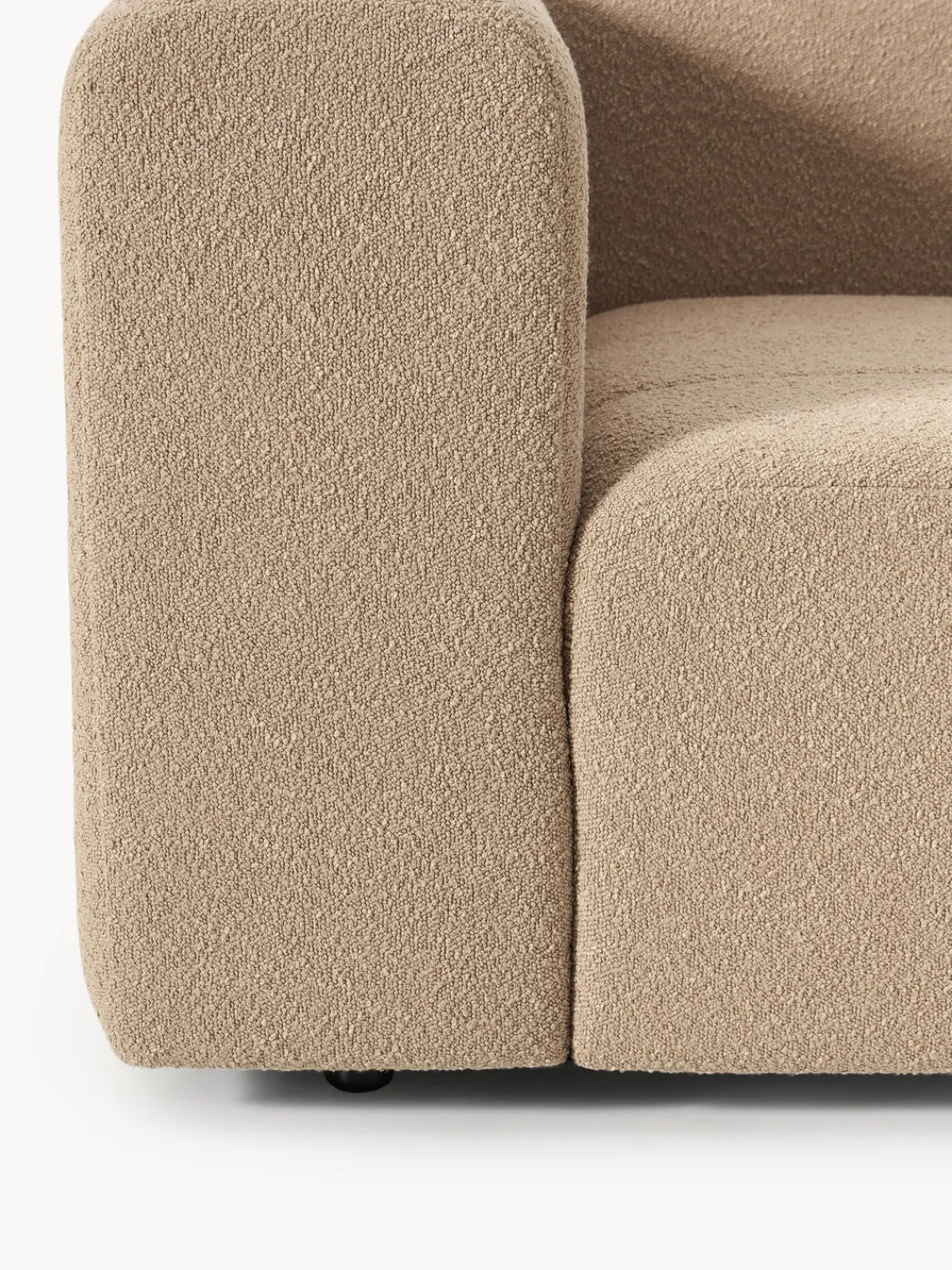 Sofás>Westwing Collection Módulo de esquina en tejido bouclé Lena Bouclé beige