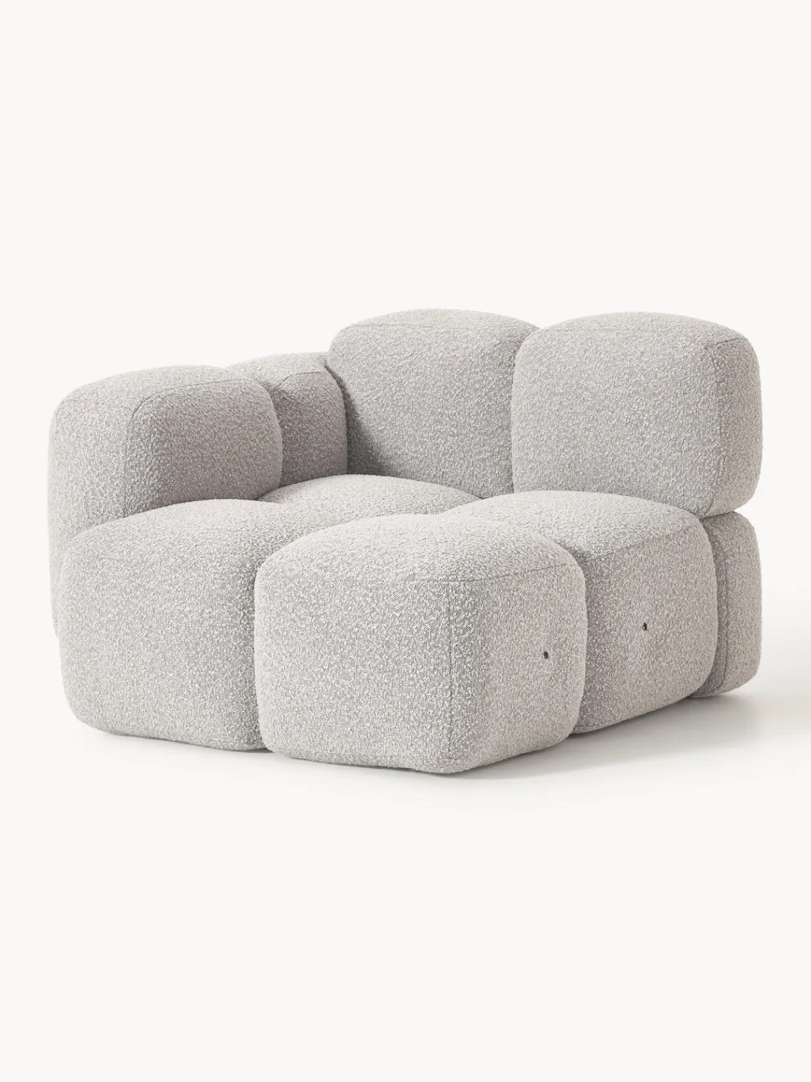 Sofás>Westwing Collection Módulo de esquina en tejido bouclé Tayla Bouclé taupe