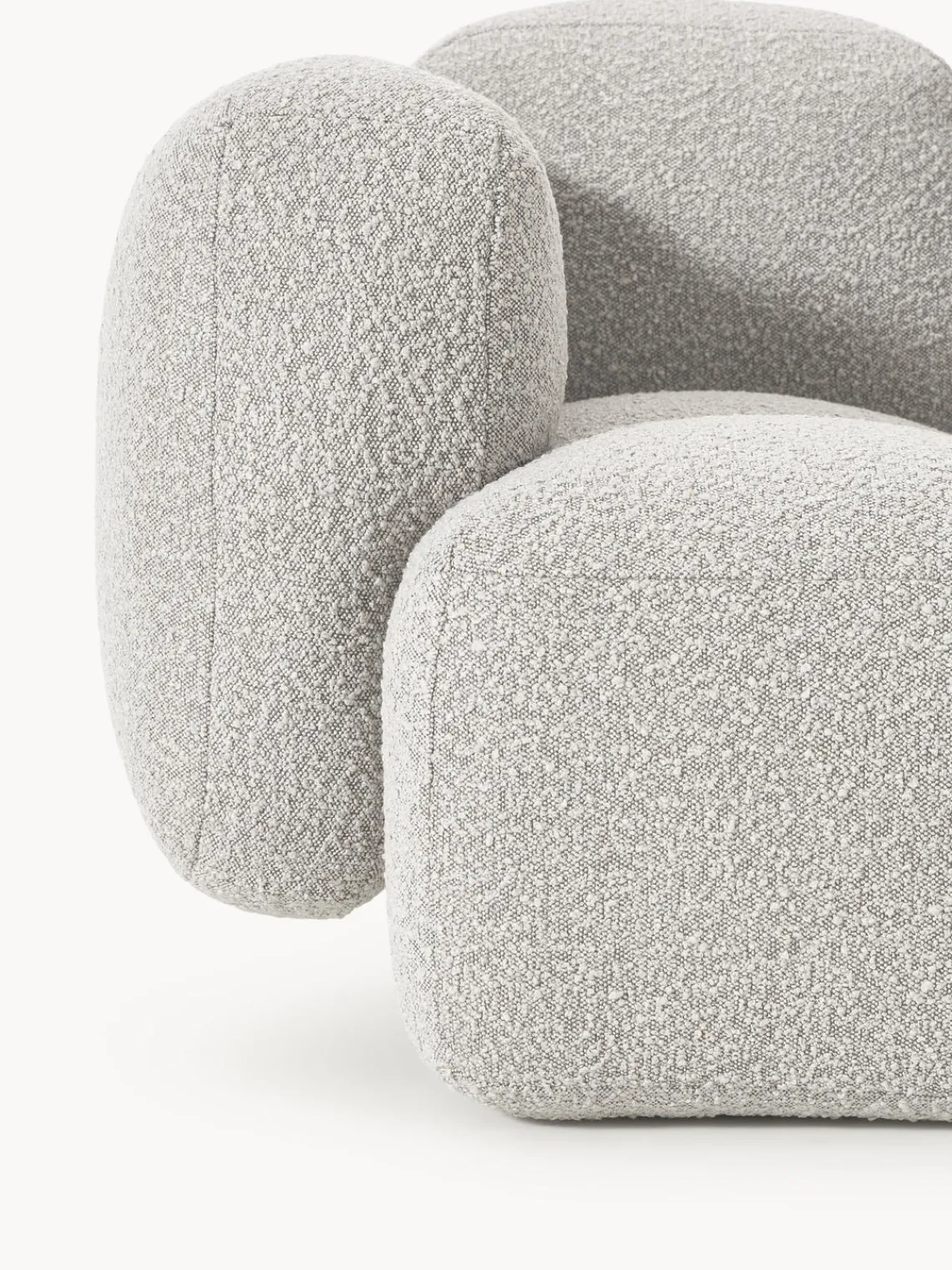 Sofás>Westwing Collection Módulo de esquina en tejido bouclé Tayla Bouclé taupe