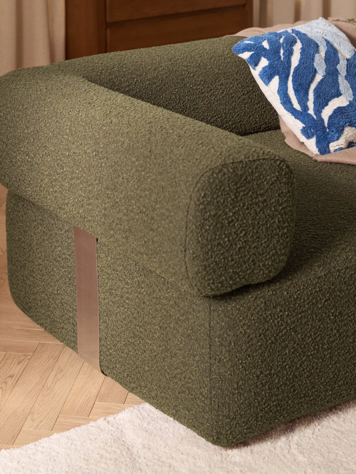 New Módulo de esquina en tejido bouclé Anton Sofás