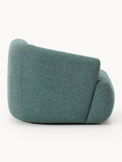 Sofás></noscript>Westwing Collection Módulo de esquina en tejido bouclé Sofia Bouclé jaspeado, azul petróleo