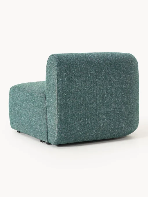 Sofás>Westwing Collection Módulo de esquina en tejido bouclé Sofia Bouclé jaspeado, azul petróleo