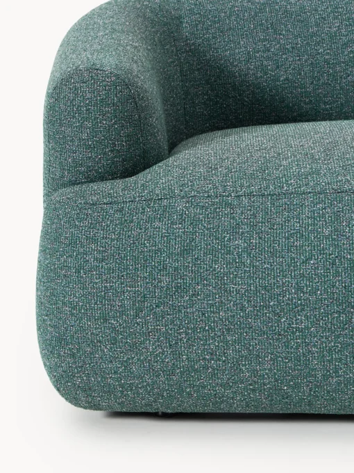 Sofás>Westwing Collection Módulo de esquina en tejido bouclé Sofia Bouclé jaspeado, azul petróleo