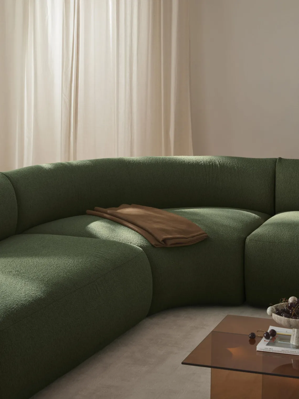 Best Módulo de esquina redondo en tejido bouclé Sofia Sofás