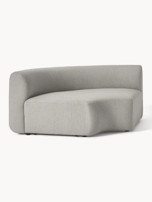 Sofás>Westwing Collection Módulo de esquina redondo Sofia Tejido grueso gris