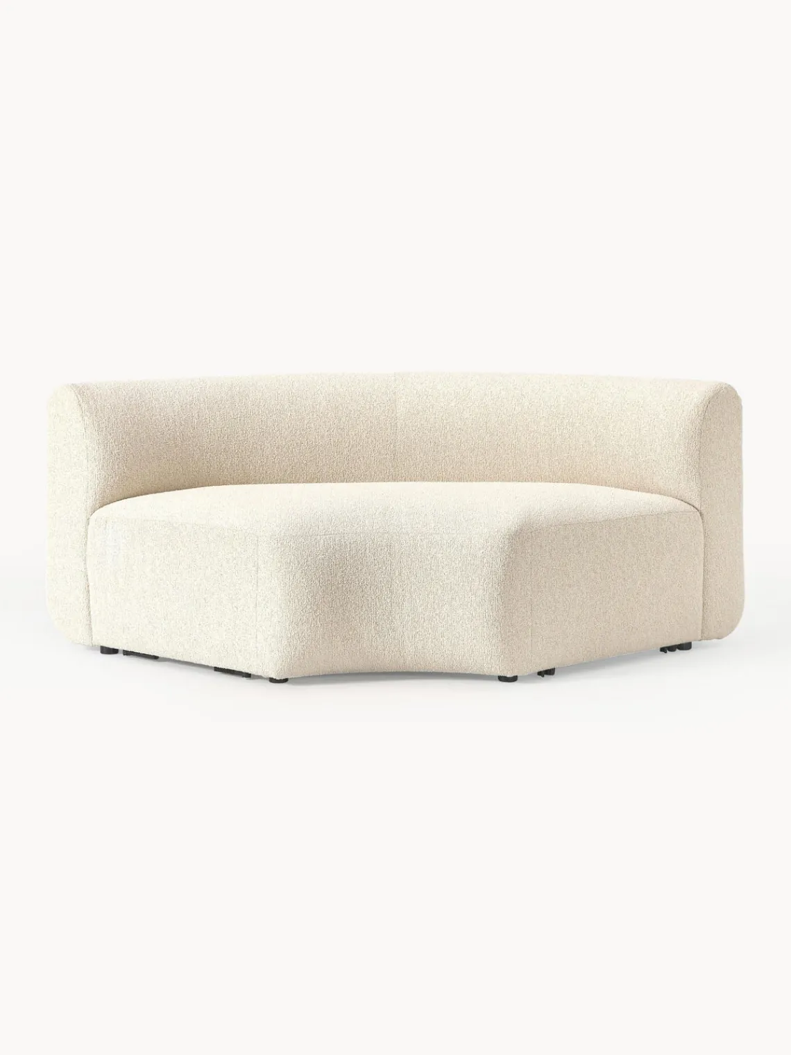 Sofás>Westwing Collection Módulo de esquina redondo en tejido bouclé Sofia Bouclé blanco Off White