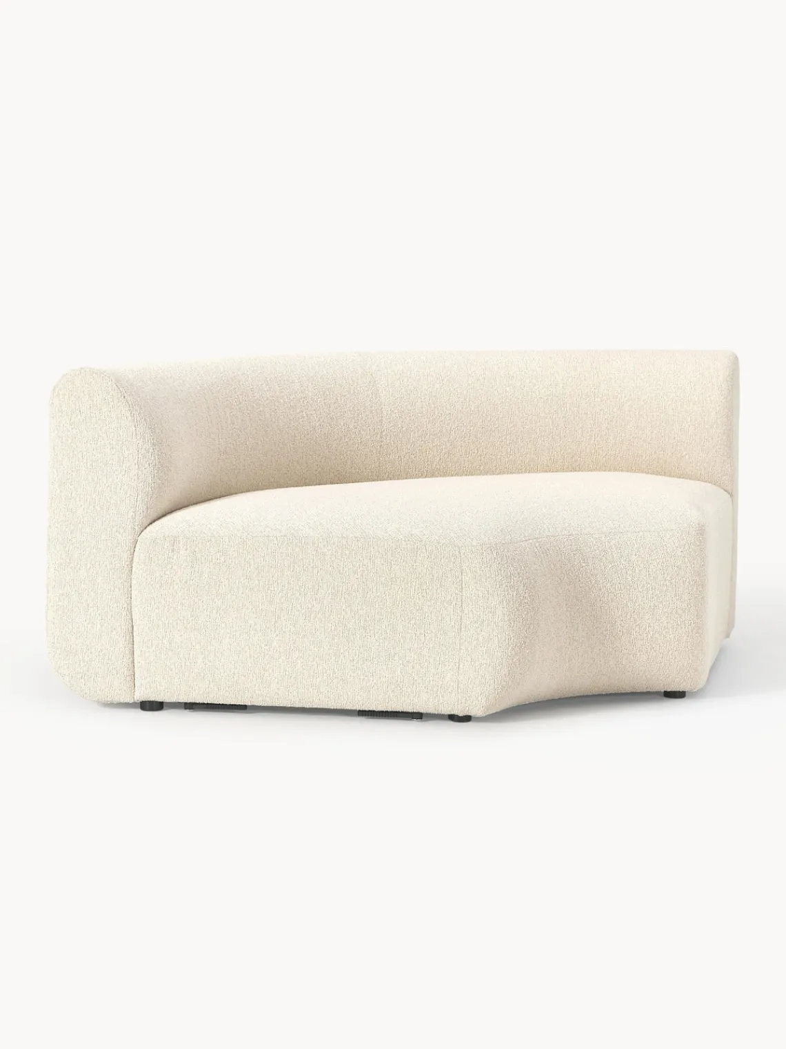 Sofás>Westwing Collection Módulo de esquina redondo en tejido bouclé Sofia Bouclé blanco Off White