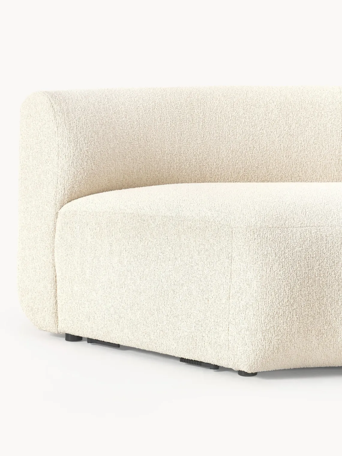 Sofás>Westwing Collection Módulo de esquina redondo en tejido bouclé Sofia Bouclé blanco Off White