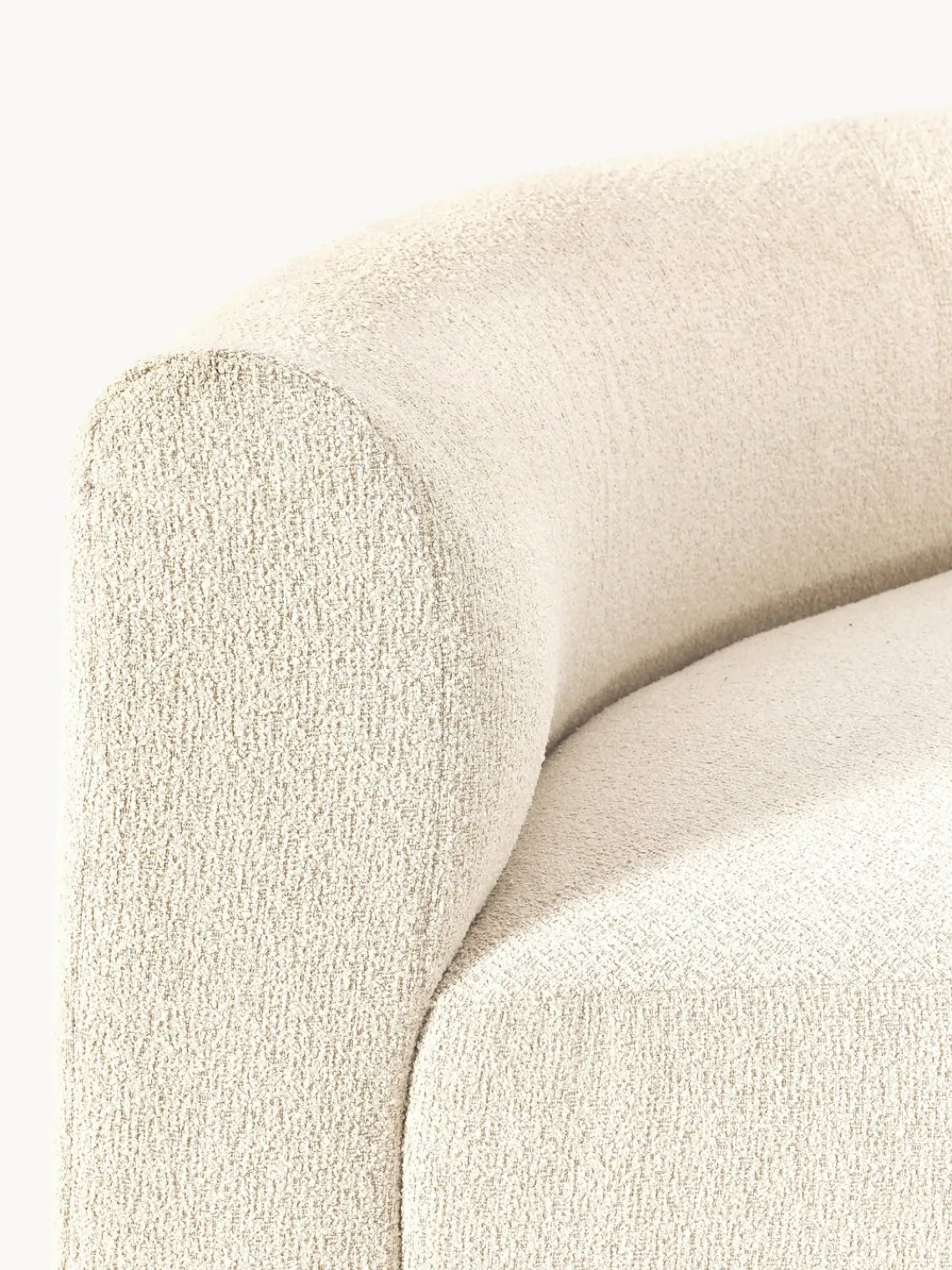 Sofás>Westwing Collection Módulo de esquina redondo en tejido bouclé Sofia Bouclé blanco Off White