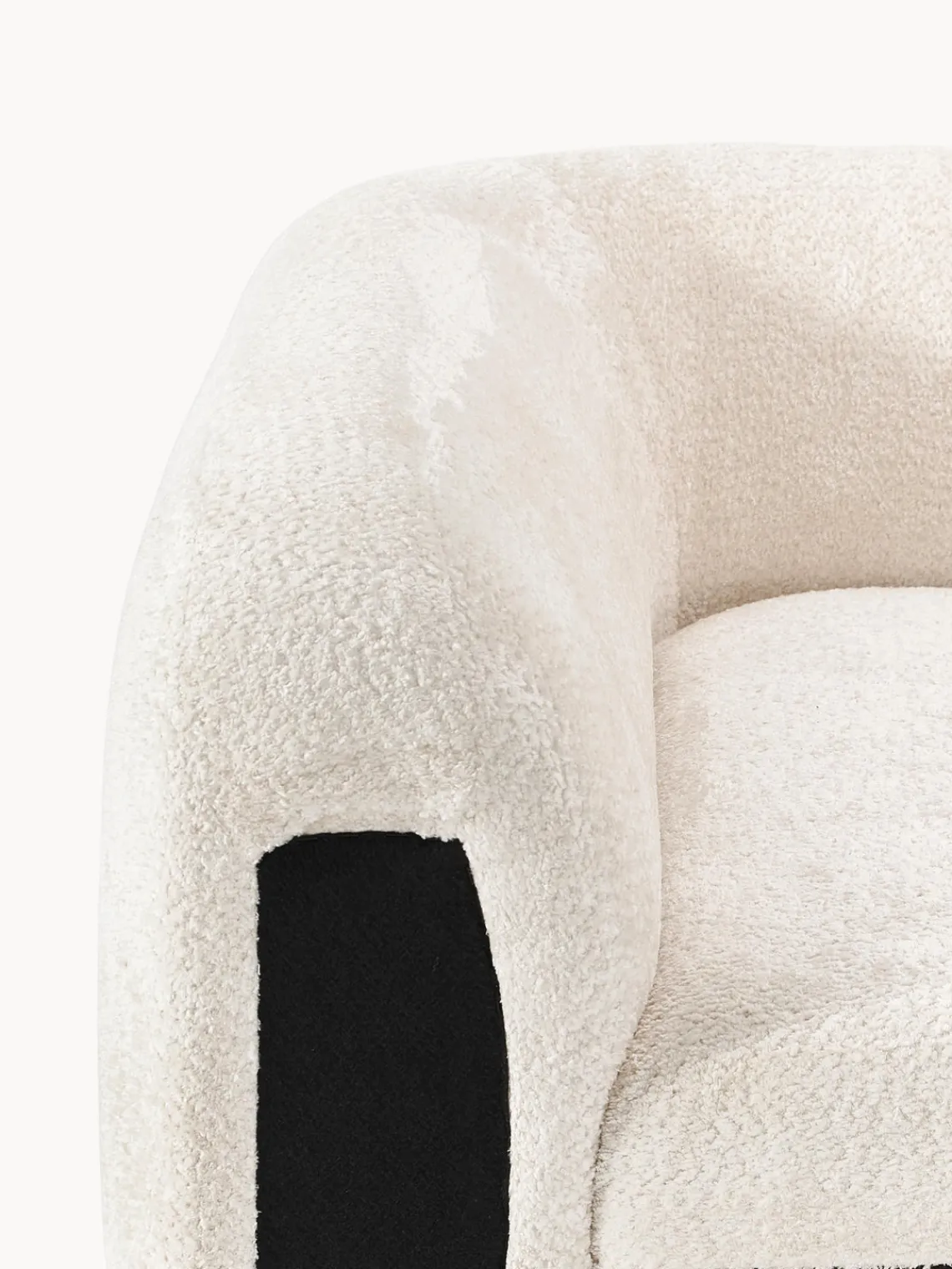 Sofás>Westwing Collection Módulo de esquina redondo de borreguillo bouclé Wolke Borreguillo bouclé blanco Off White