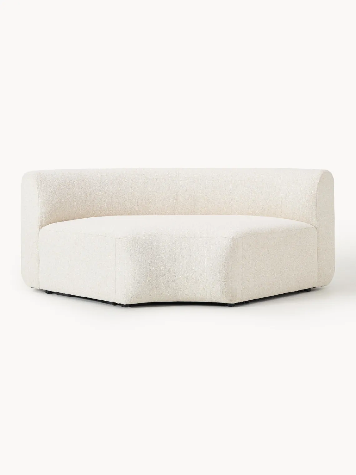 Sofás>Westwing Collection Módulo de esquina redondo en tejido bouclé Sofia Bouclé jaspeado, blanco crema