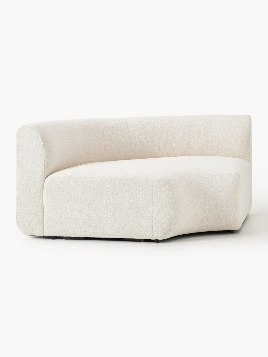 Sofás>Westwing Collection Módulo de esquina redondo en tejido bouclé Sofia Bouclé jaspeado, blanco crema