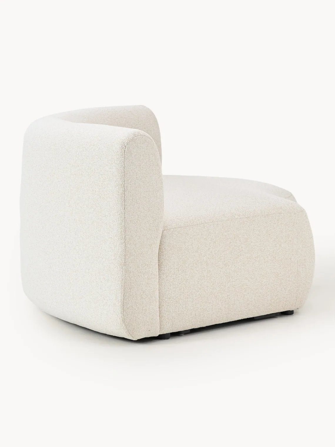 Sofás>Westwing Collection Módulo de esquina redondo en tejido bouclé Sofia Bouclé jaspeado, blanco crema