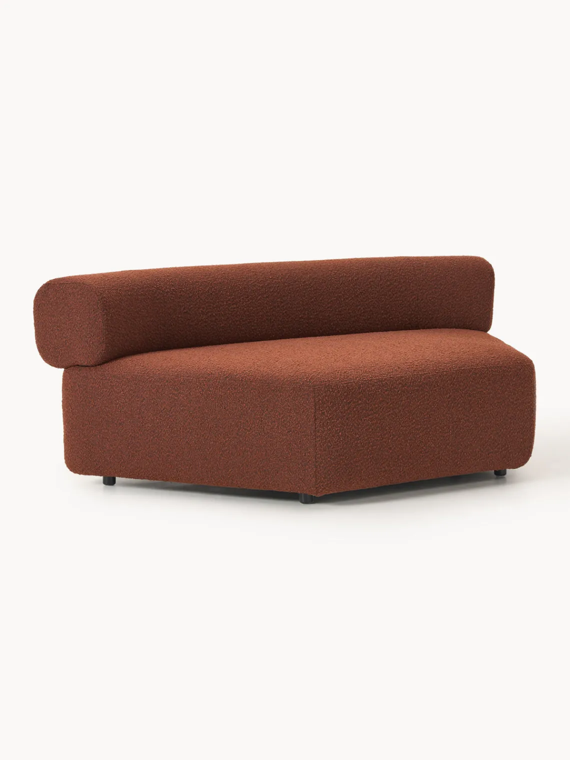 Sofás>Westwing Collection Módulo de esquina redondo en tejido bouclé Anton Bouclé terracota