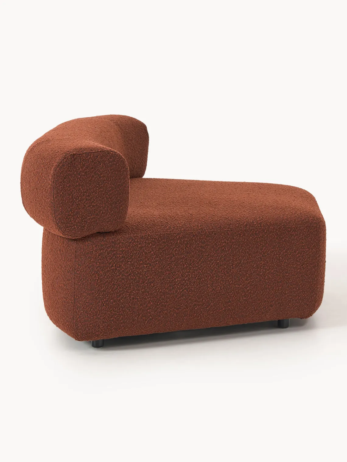 Sofás>Westwing Collection Módulo de esquina redondo en tejido bouclé Anton Bouclé terracota