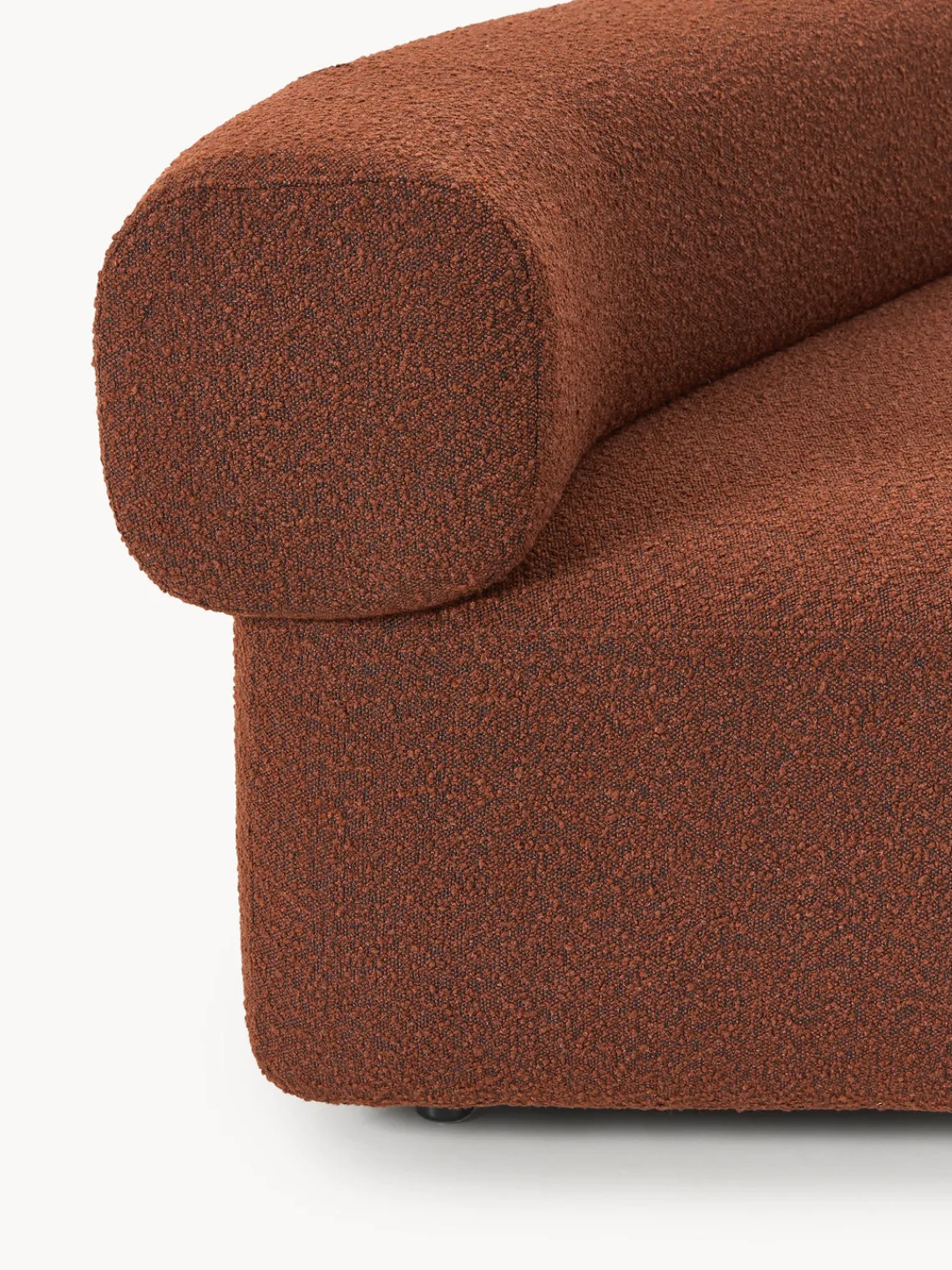 Sofás>Westwing Collection Módulo de esquina redondo en tejido bouclé Anton Bouclé terracota