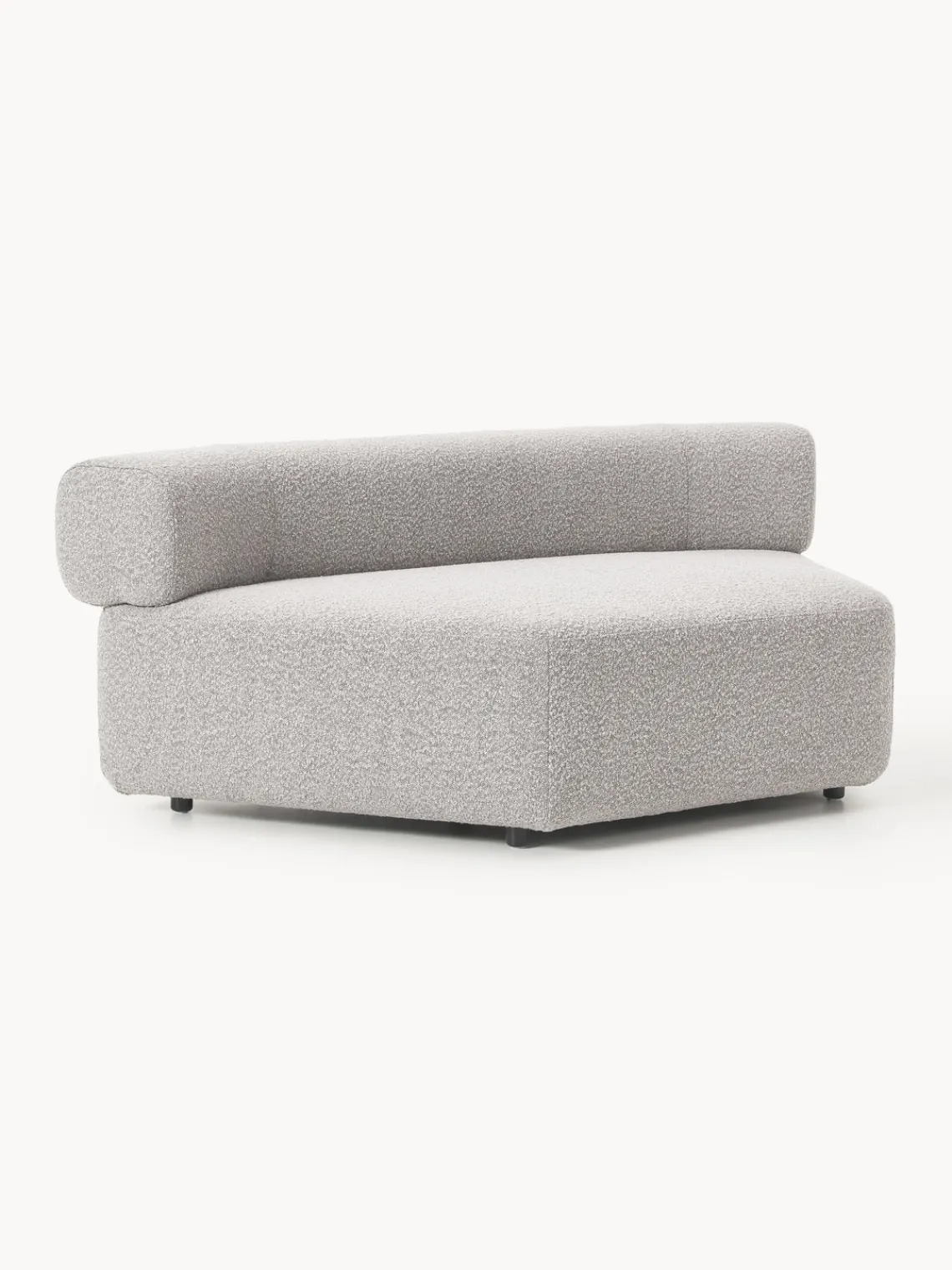 Sofás>Westwing Collection Módulo de esquina redondo en tejido bouclé Anton Bouclé taupe