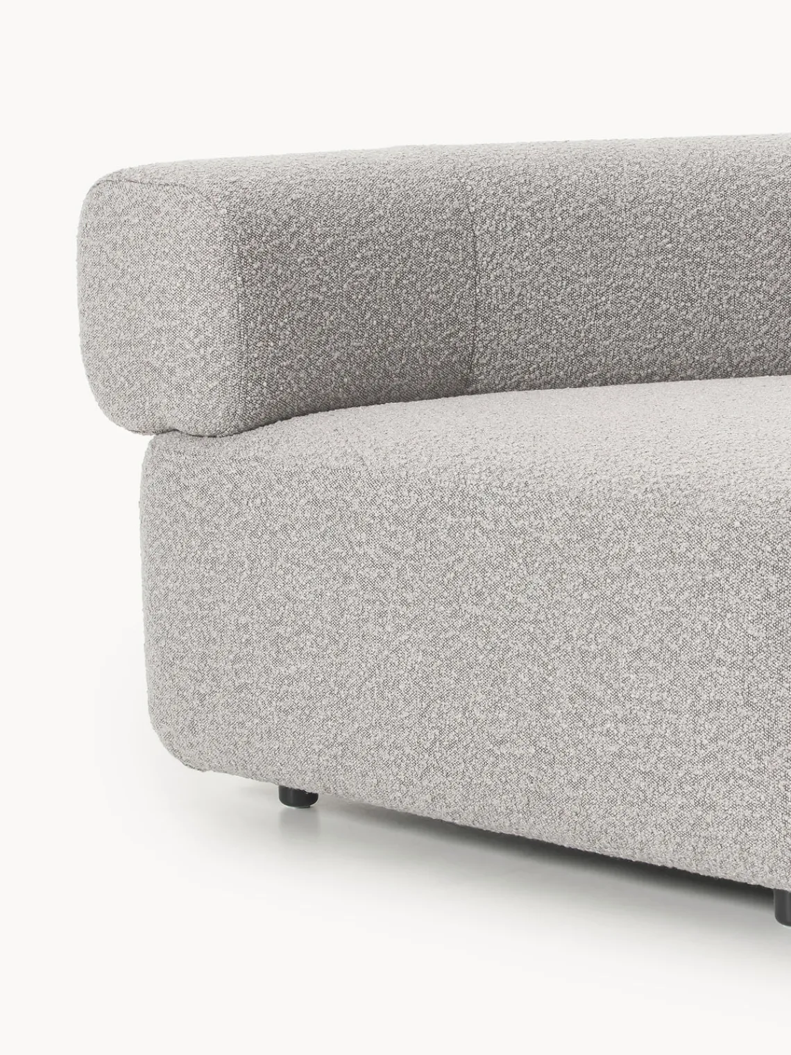 Sofás>Westwing Collection Módulo de esquina redondo en tejido bouclé Anton Bouclé taupe