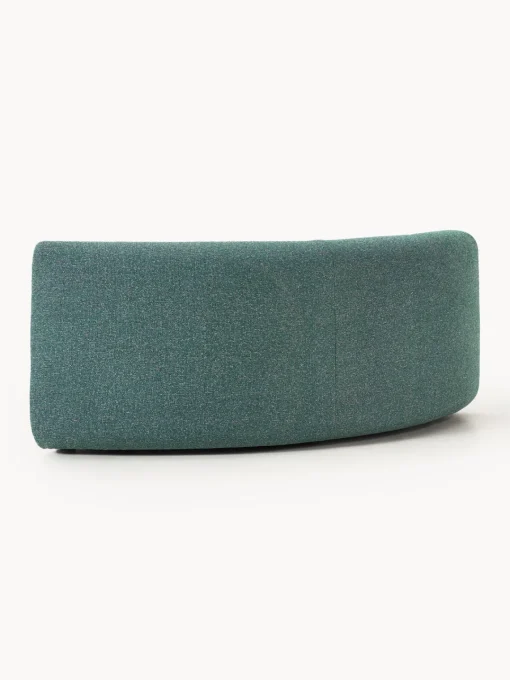 Sofás>Westwing Collection Módulo de esquina redondo en tejido bouclé Sofia Bouclé jaspeado, azul petróleo