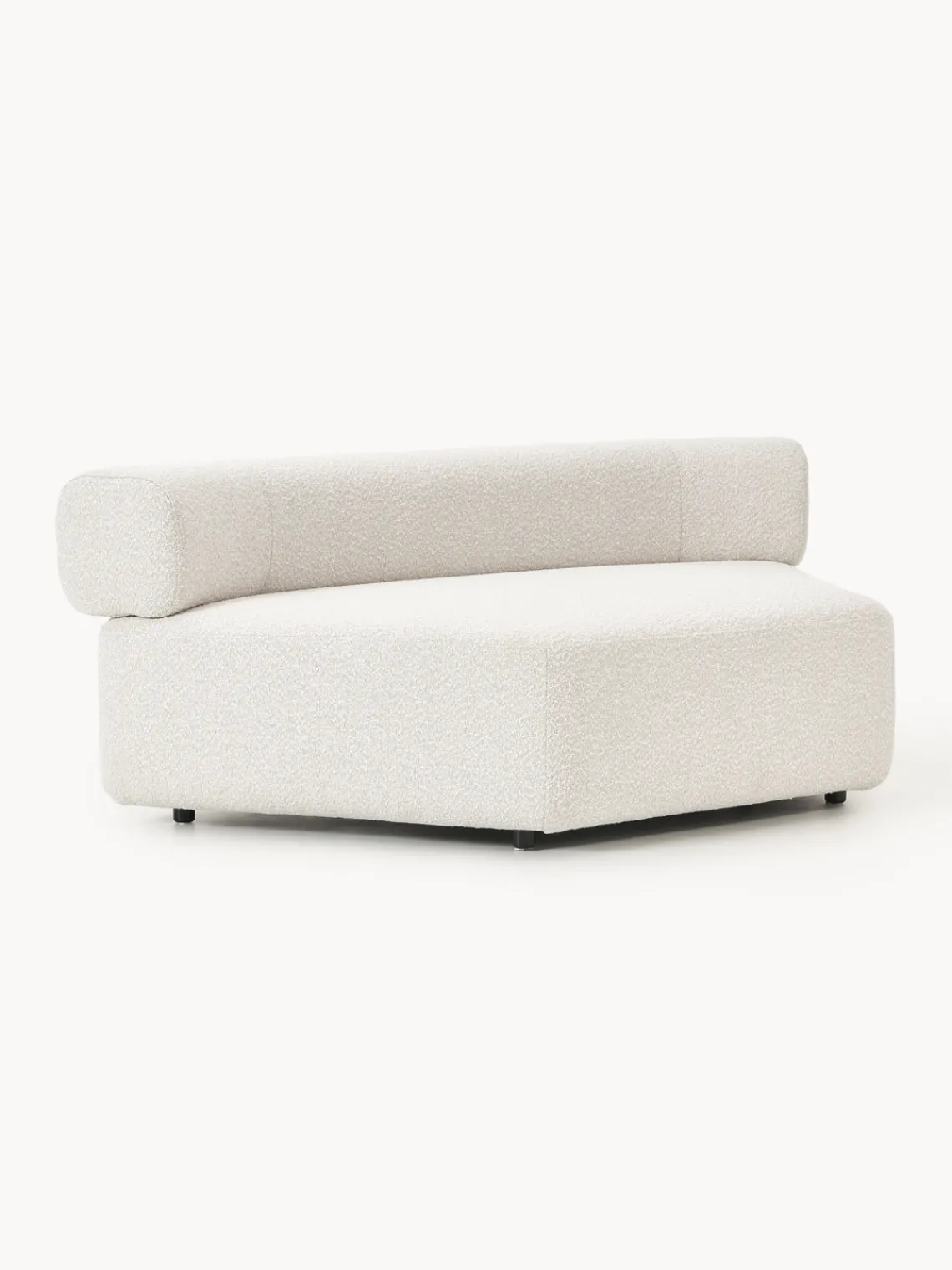 Módulo de esquina redondo en tejido bouclé Anton Sofás