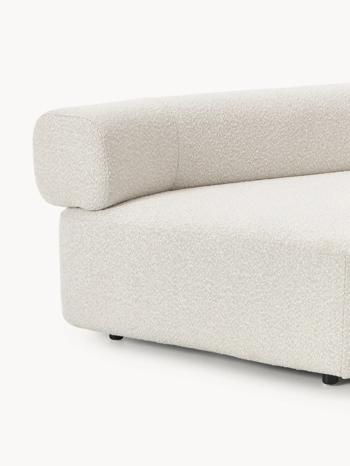 Módulo de esquina redondo en tejido bouclé Anton Sofás