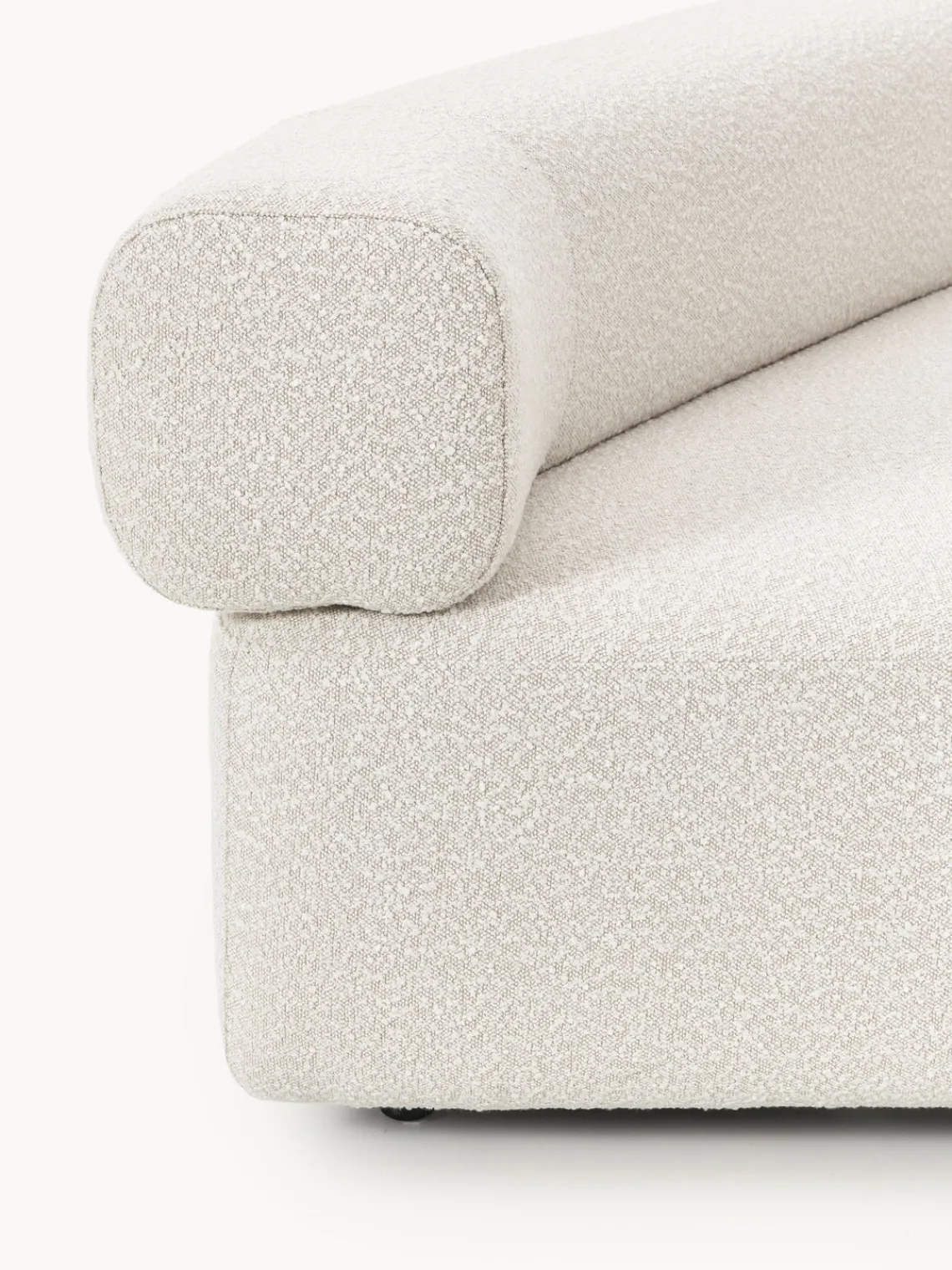 Módulo de esquina redondo en tejido bouclé Anton Sofás