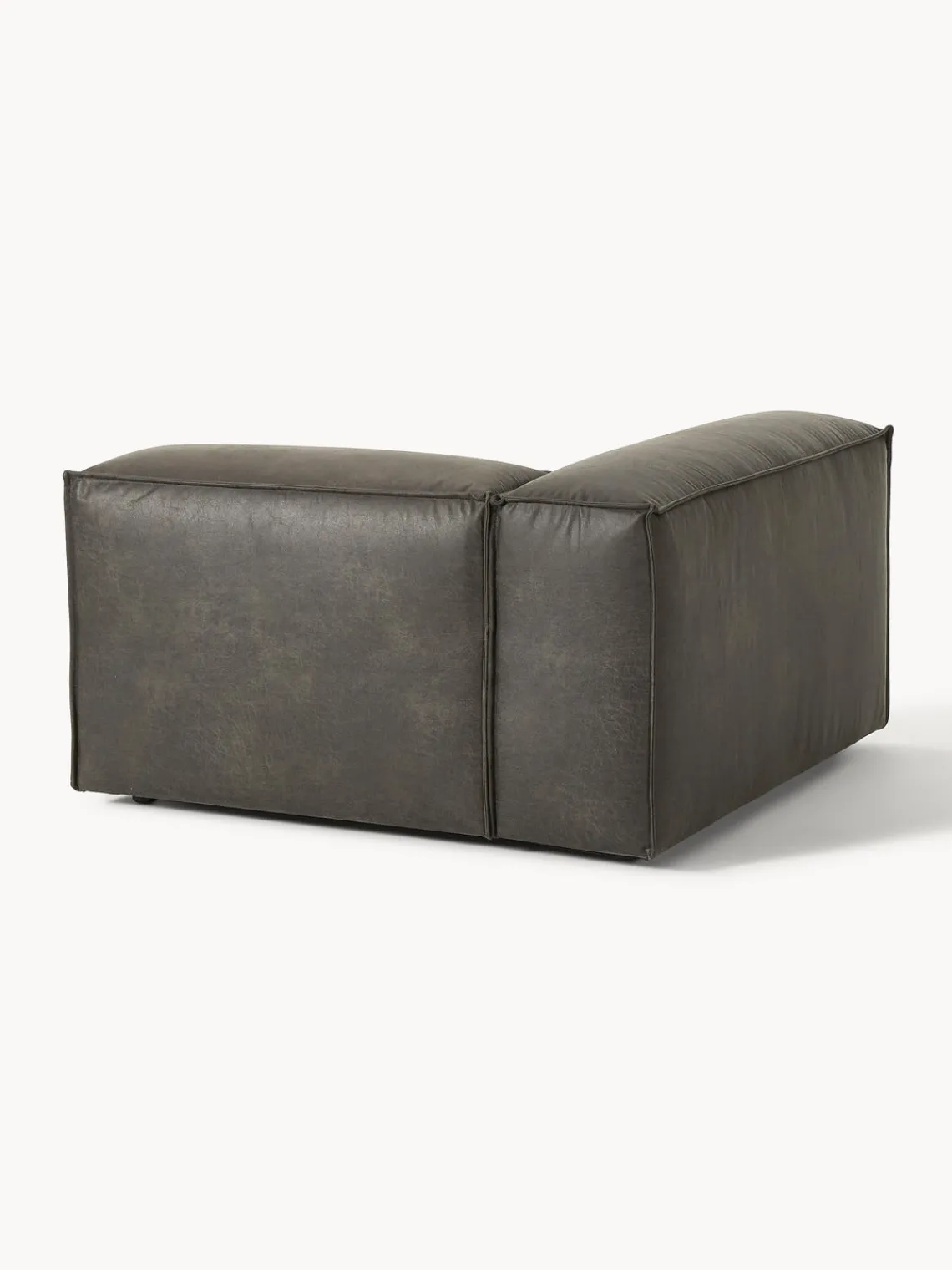 Sofás>Westwing Collection Módulo de esquina sofá de cuero reciclado Lennon Cuero taupe