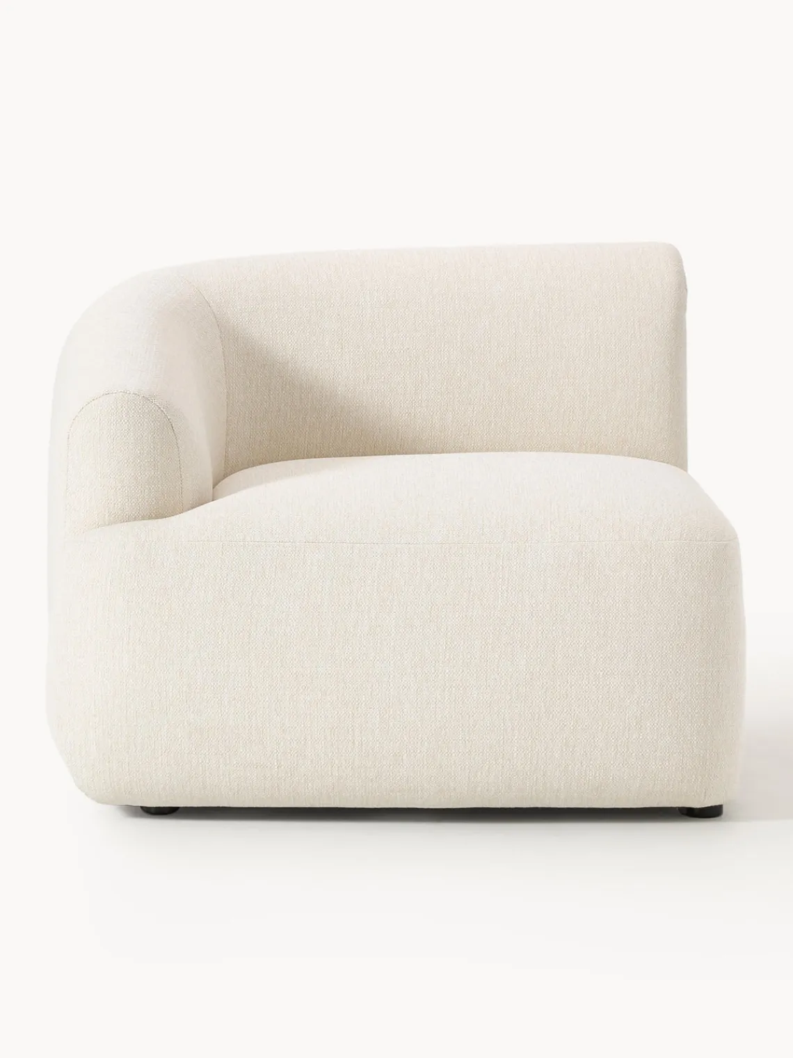 Sofás>Westwing Collection Módulo de esquina Sofia Tejido grueso blanco crema