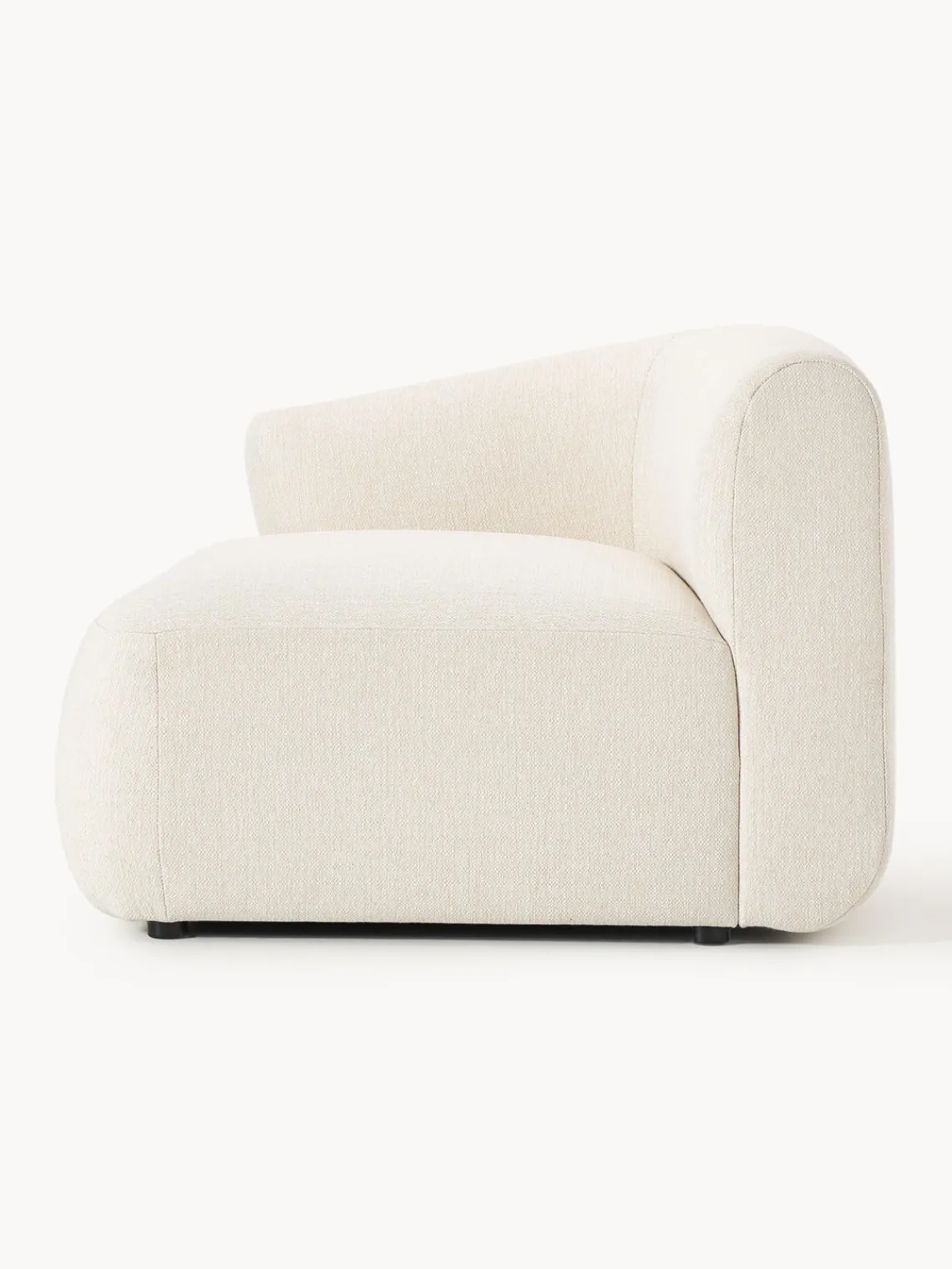 Sofás>Westwing Collection Módulo de esquina Sofia Tejido grueso blanco crema